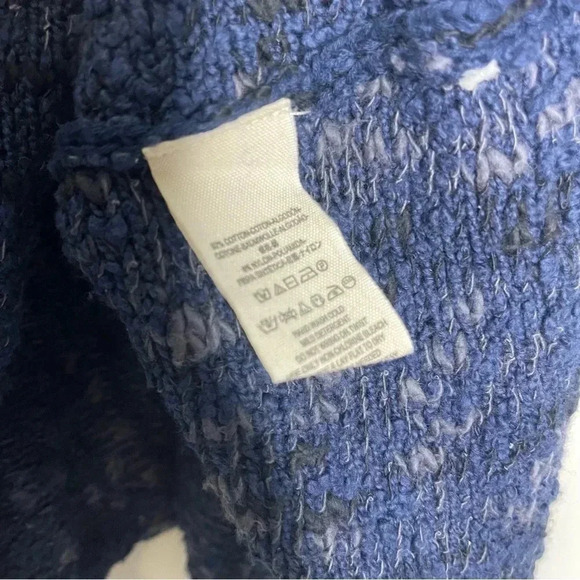 Free People Blue Boho High Neck Nightingale Pullover Sweater Size XS - Picture 7 of 8